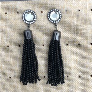 BaubleBar Black Beaded tassel earrings